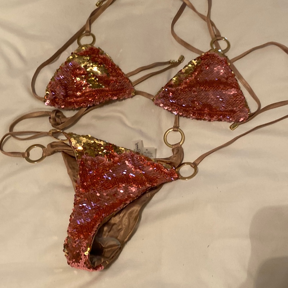 Nwot beach bunny pink and gold siren song bikini